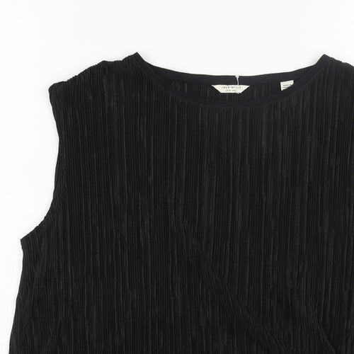 Jack Wills Womens Black Polyester Basic Tank Size 10 Boat Neck