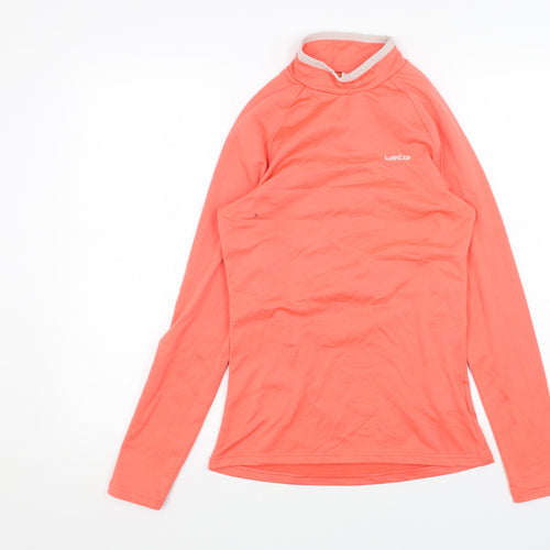 DECATHLON Womens Orange Polyester Pullover Sweatshirt Size M Zip