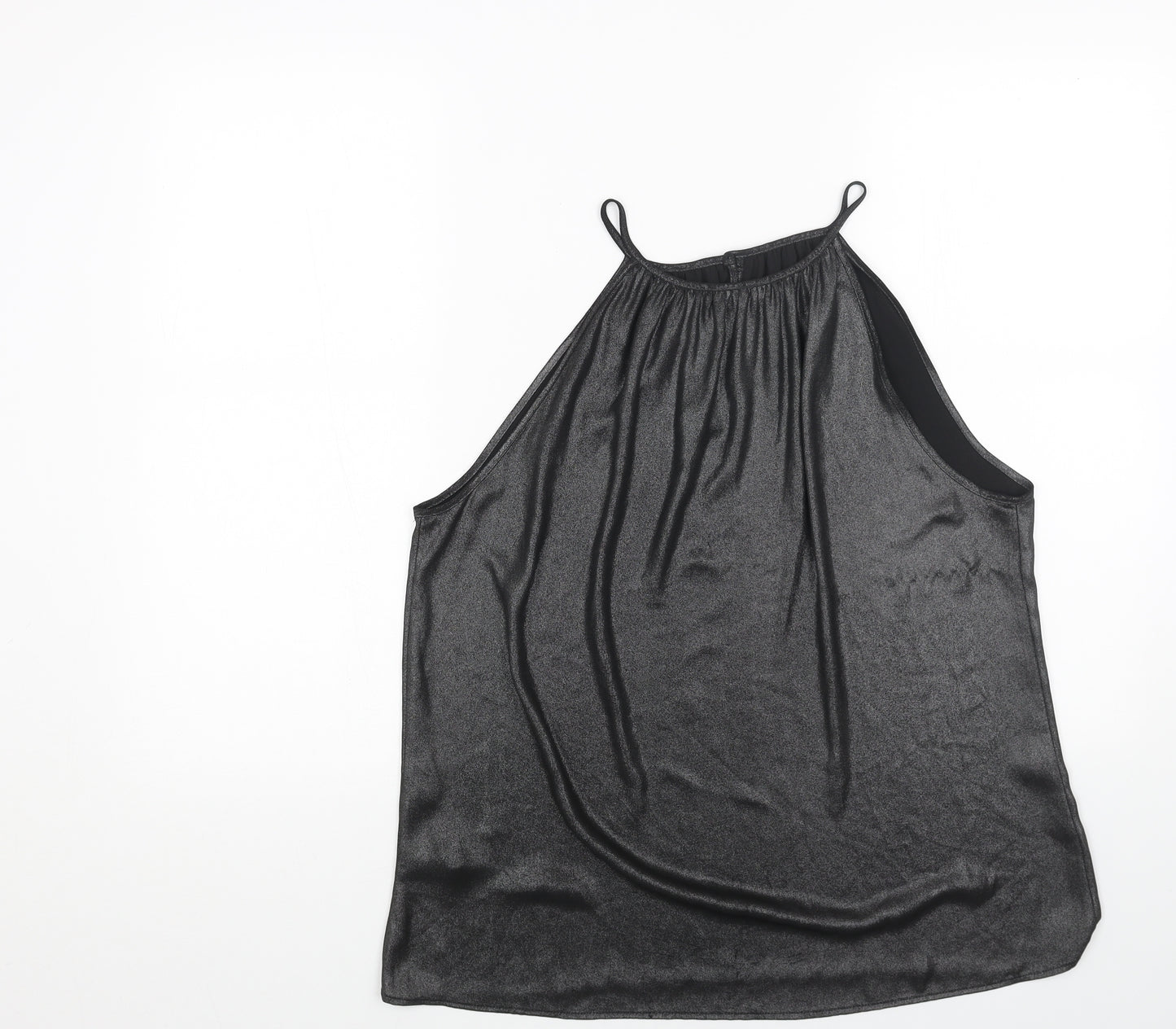 Warehouse Womens Silver Polyester Basic Tank Size L Scoop Neck