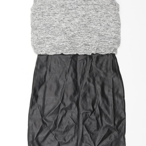 Missguided Womens Grey Polyester A-Line Size 8 Round Neck Pullover