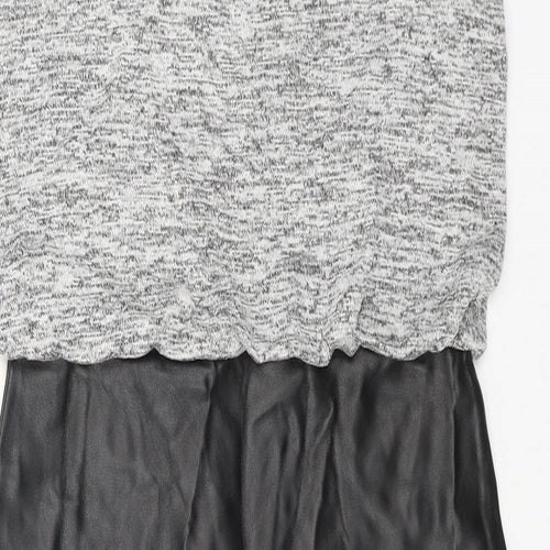 Missguided Womens Grey Polyester A-Line Size 8 Round Neck Pullover