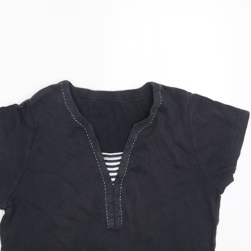 Debenhams Womens Black Cotton Basic T-Shirt Size 16 V-Neck