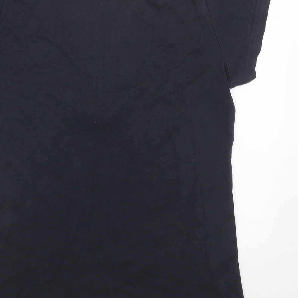 Debenhams Womens Black Cotton Basic T-Shirt Size 16 V-Neck