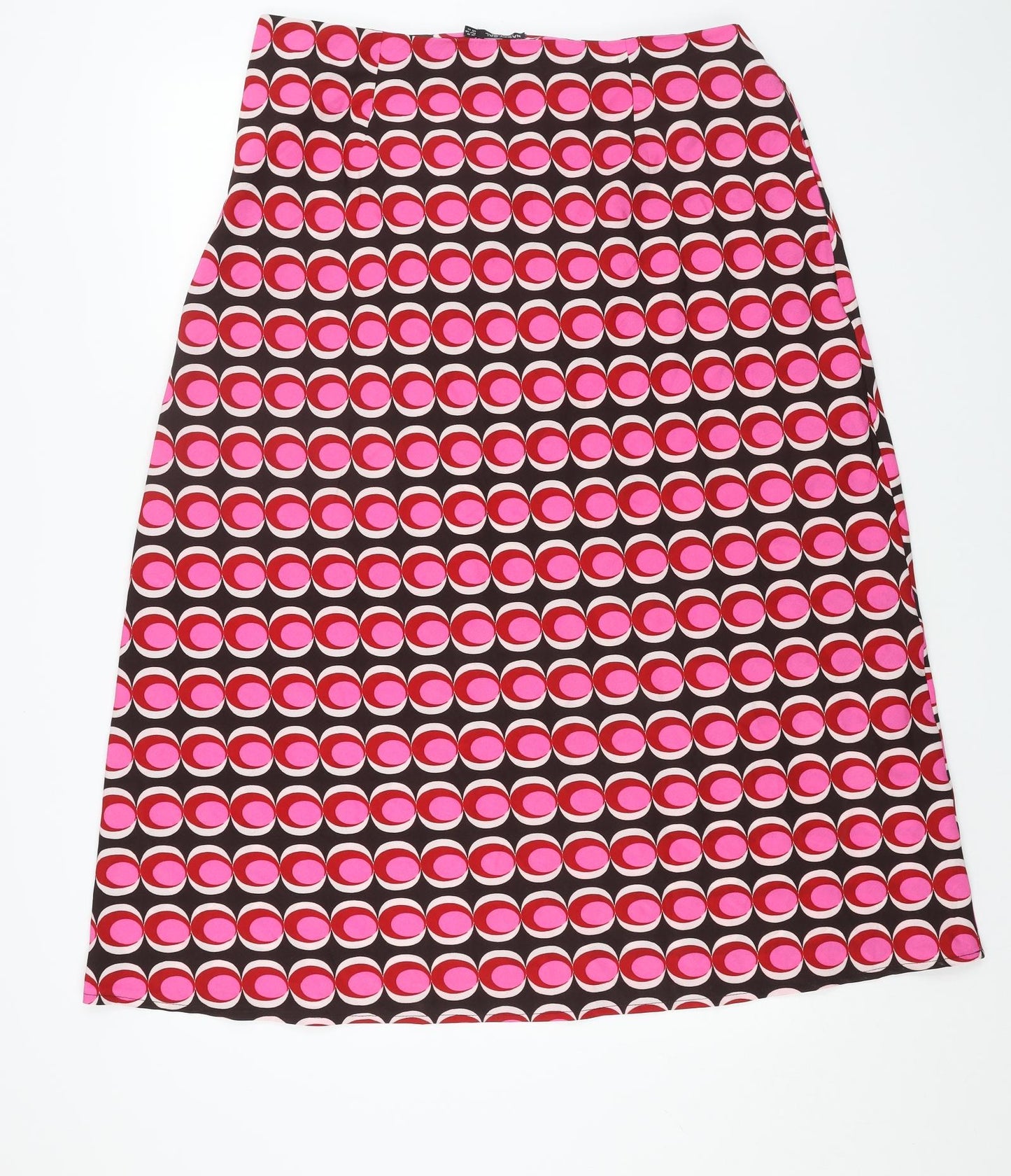 Nasty Gal Womens Pink Geometric Polyester Swing Skirt Size 18 Zip