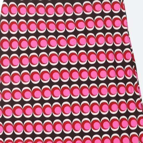 Nasty Gal Womens Pink Geometric Polyester Swing Skirt Size 18 Zip