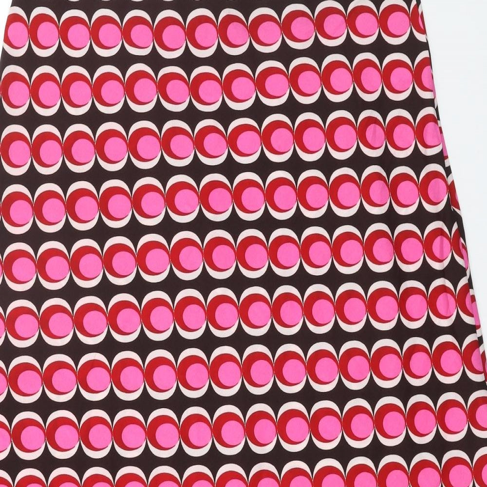 Nasty Gal Womens Pink Geometric Polyester Swing Skirt Size 18 Zip