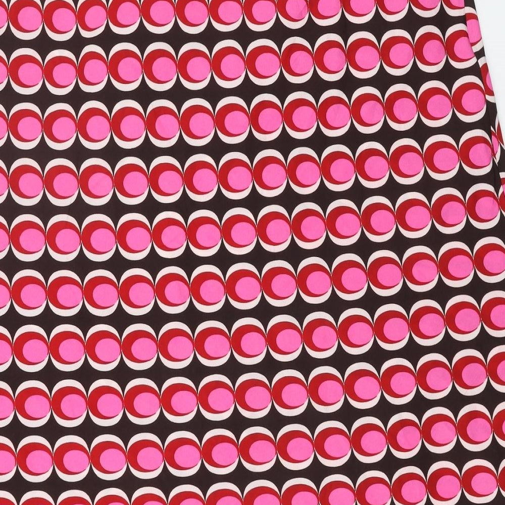Nasty Gal Womens Pink Geometric Polyester Swing Skirt Size 18 Zip