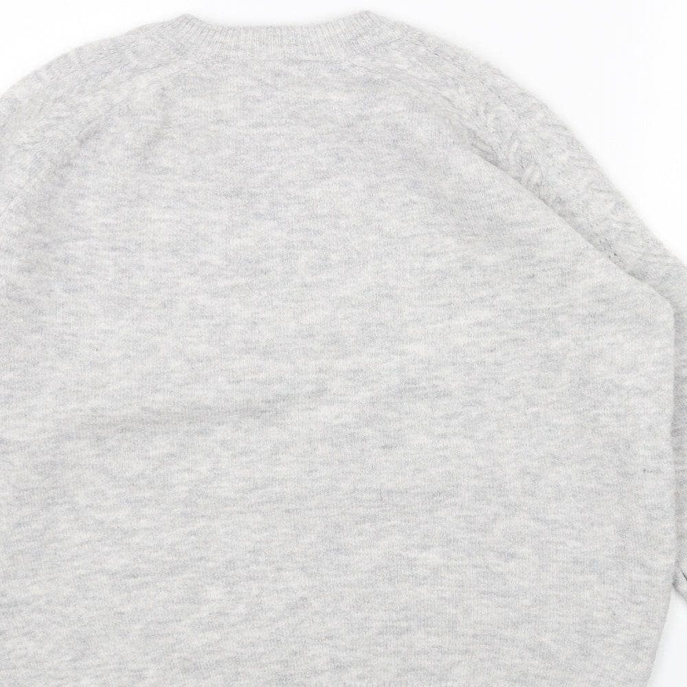 Marks and Spencer Womens Grey Round Neck Acrylic Pullover Jumper Size M