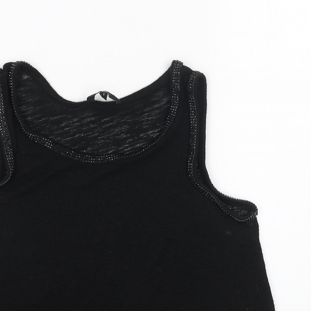 NEXT Womens Black Polyester Basic Tank Size 6 Scoop Neck