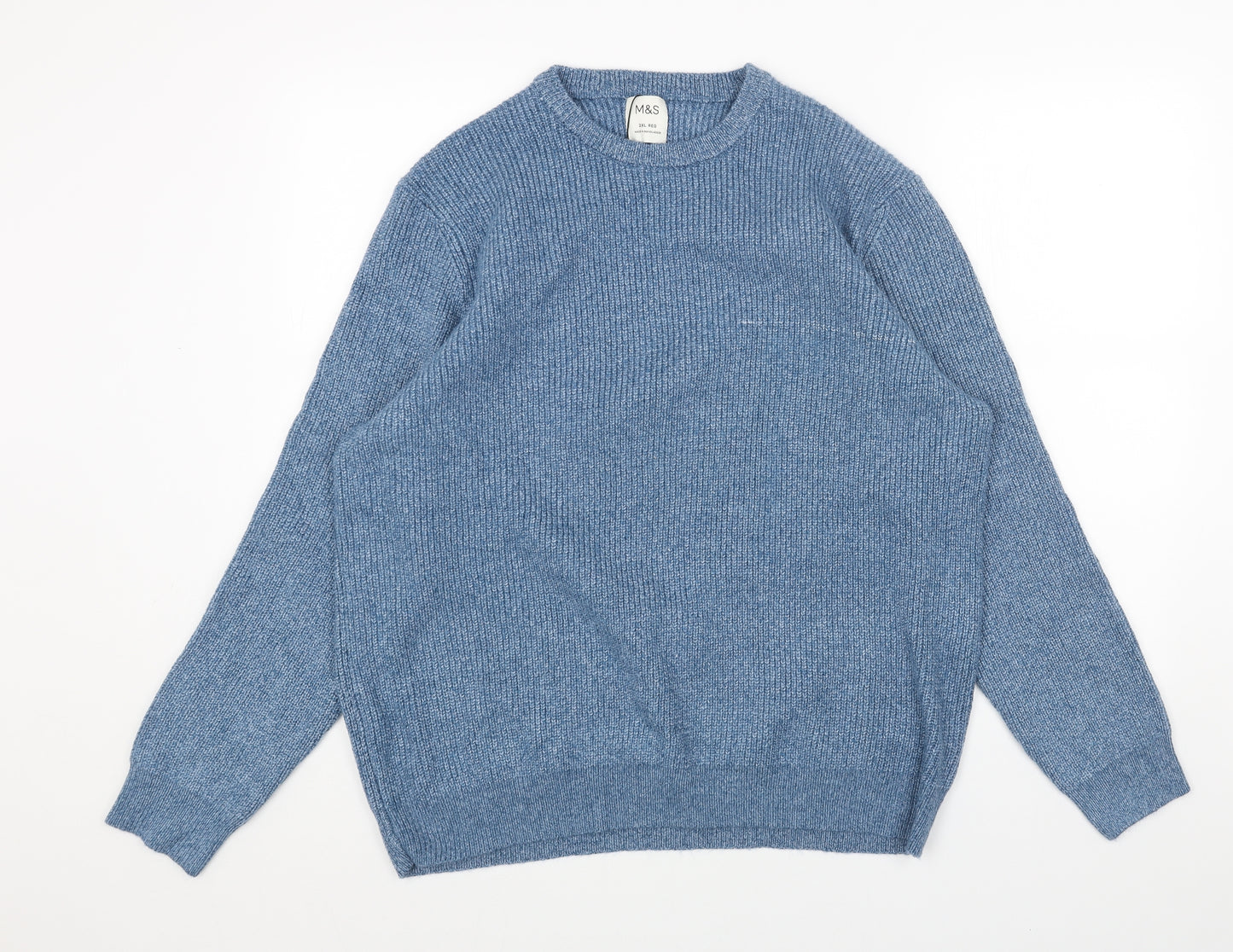 Marks and Spencer Womens Blue Round Neck Polyamide Pullover Jumper Size 2XL