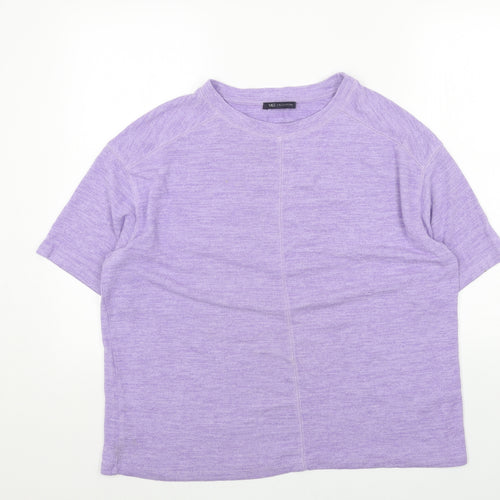 Marks and Spencer Womens Purple Round Neck Viscose Pullover Jumper Size 16