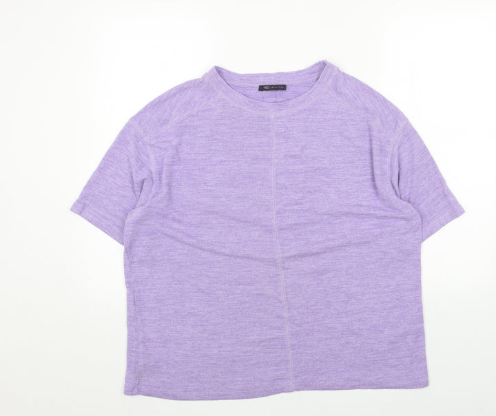 Marks and Spencer Womens Purple Round Neck Viscose Pullover Jumper Size 16