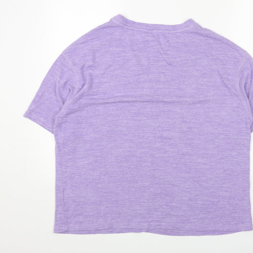 Marks and Spencer Womens Purple Round Neck Viscose Pullover Jumper Size 16
