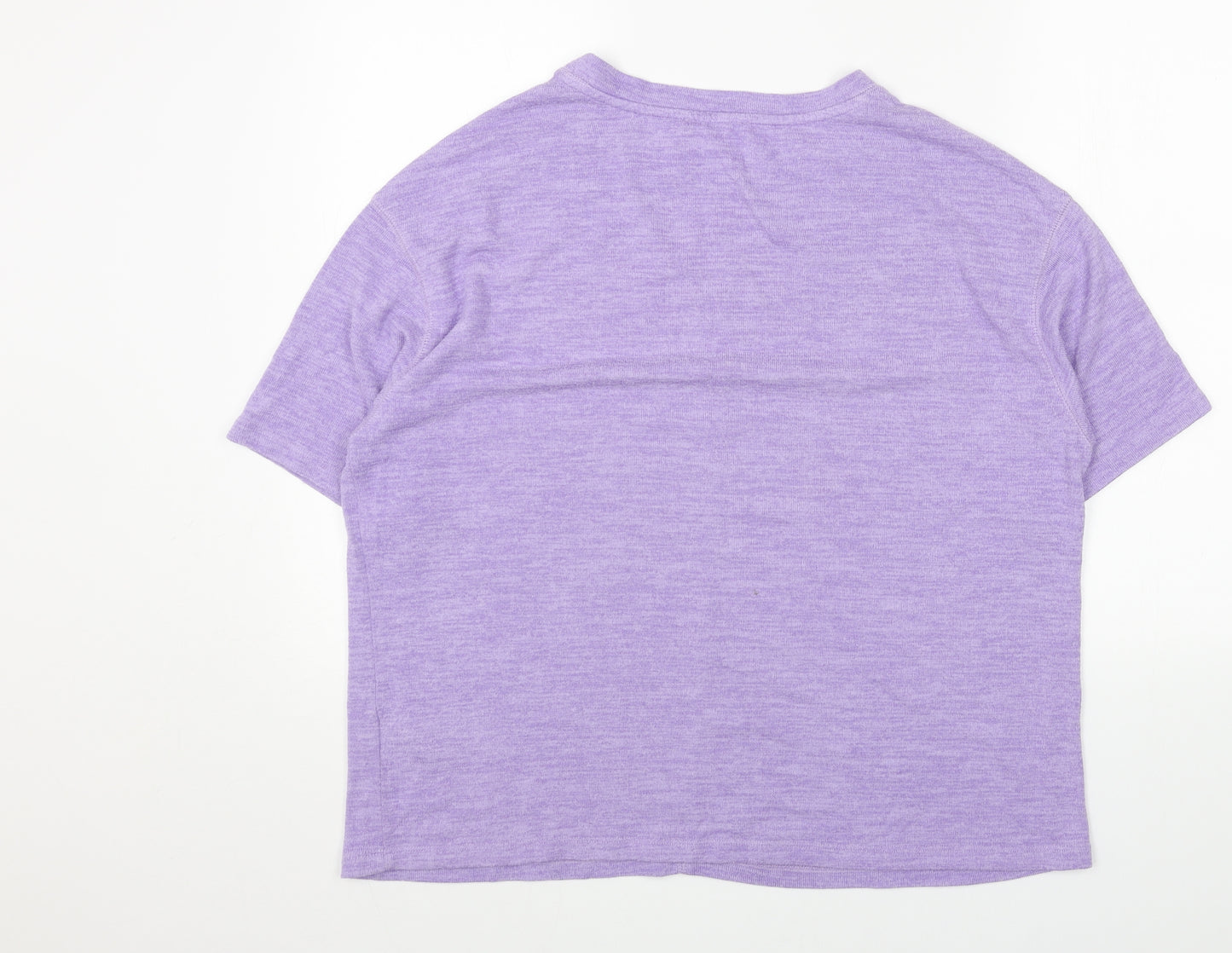Marks and Spencer Womens Purple Round Neck Viscose Pullover Jumper Size 16