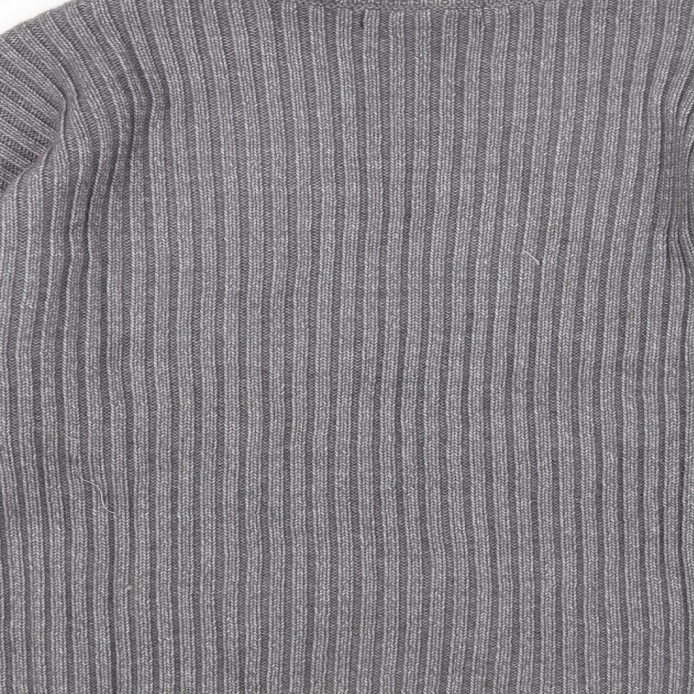 Marks and Spencer Womens Grey Round Neck Acrylic Pullover Jumper Size M