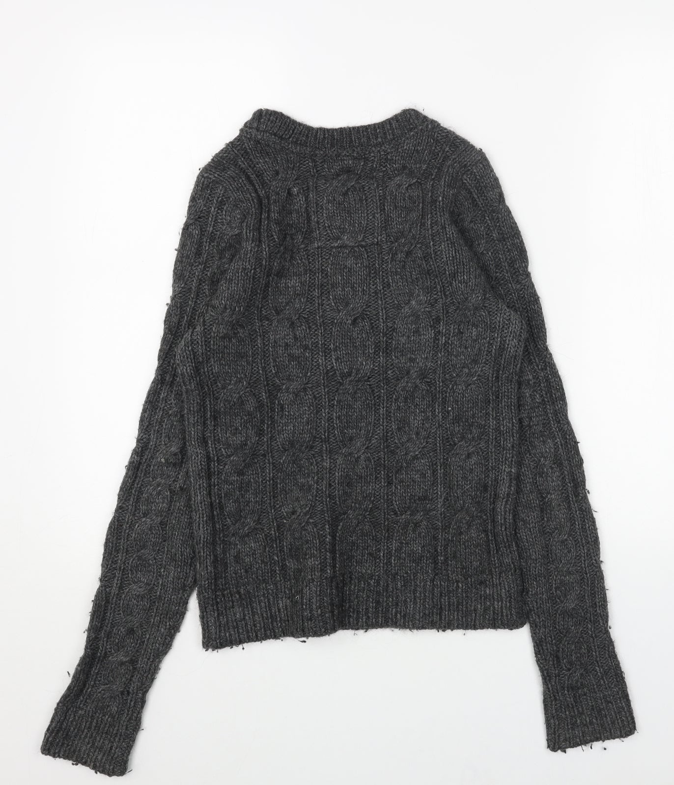 Abercrombie & Fitch Womens Grey Round Neck Acrylic Pullover Jumper Size S