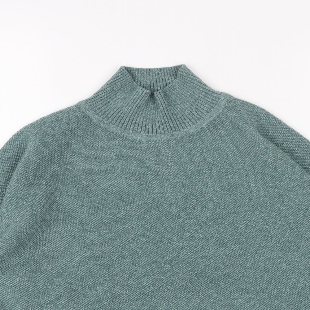 Marks and Spencer Womens Green Mock Neck Acrylic Pullover Jumper Size S