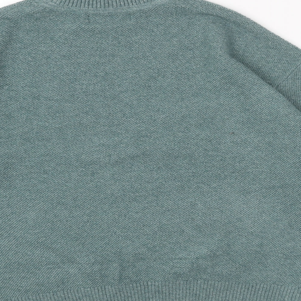 Marks and Spencer Womens Green Mock Neck Acrylic Pullover Jumper Size S