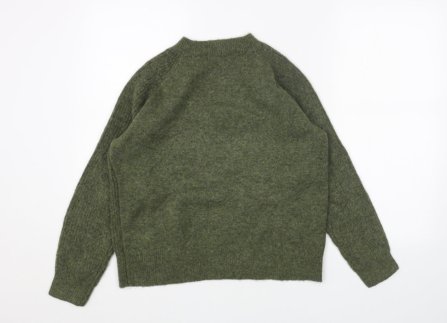 Marks and Spencer Womens Green Round Neck Acrylic Pullover Jumper Size S