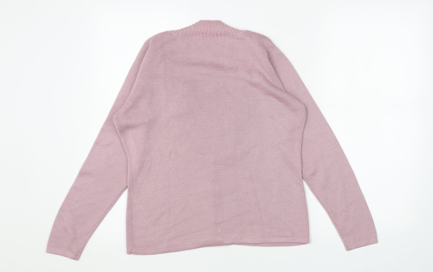 Damart Womens Purple Square Neck Floral Acrylic Pullover Jumper Size 10