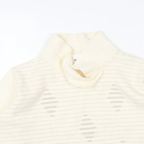 Meco Womens White V-Neck Argyle/Diamond Acrylic Pullover Jumper Size 12