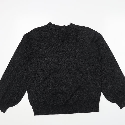 Marks and Spencer Womens Black Round Neck Acrylic Pullover Jumper Size M