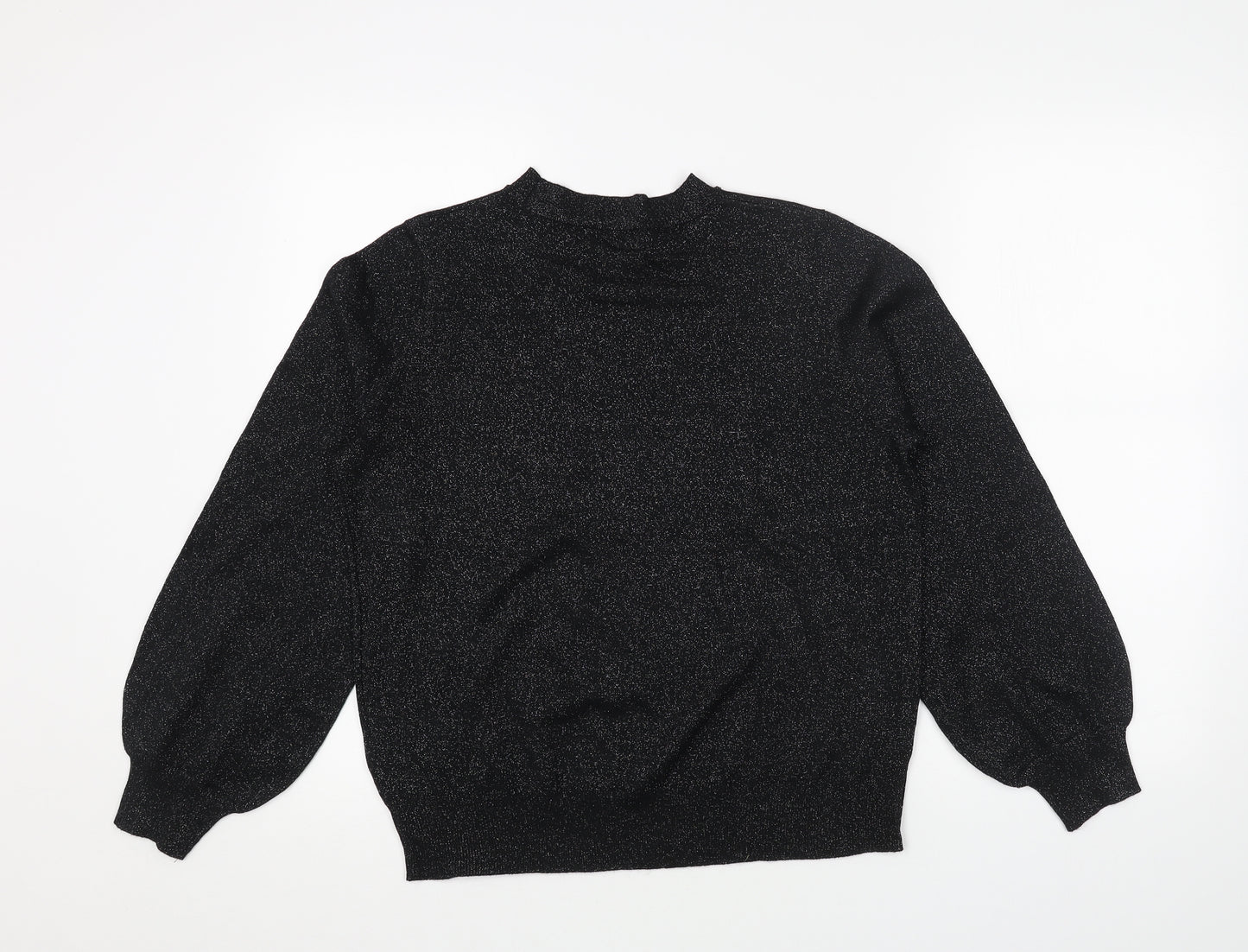 Marks and Spencer Womens Black Round Neck Acrylic Pullover Jumper Size M