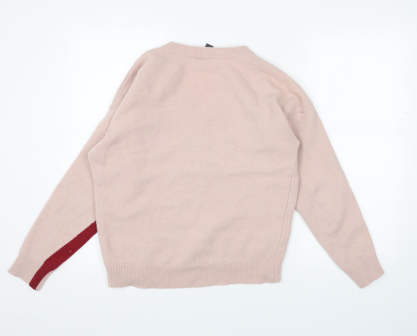 Sweaty Betty Womens Pink V-Neck Acrylic Pullover Jumper Size S