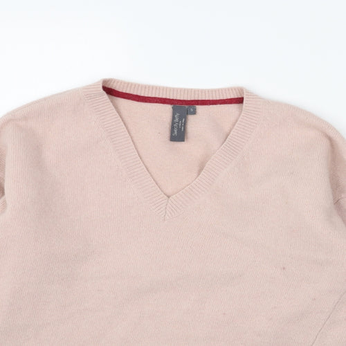 Sweaty Betty Womens Pink V-Neck Acrylic Pullover Jumper Size S