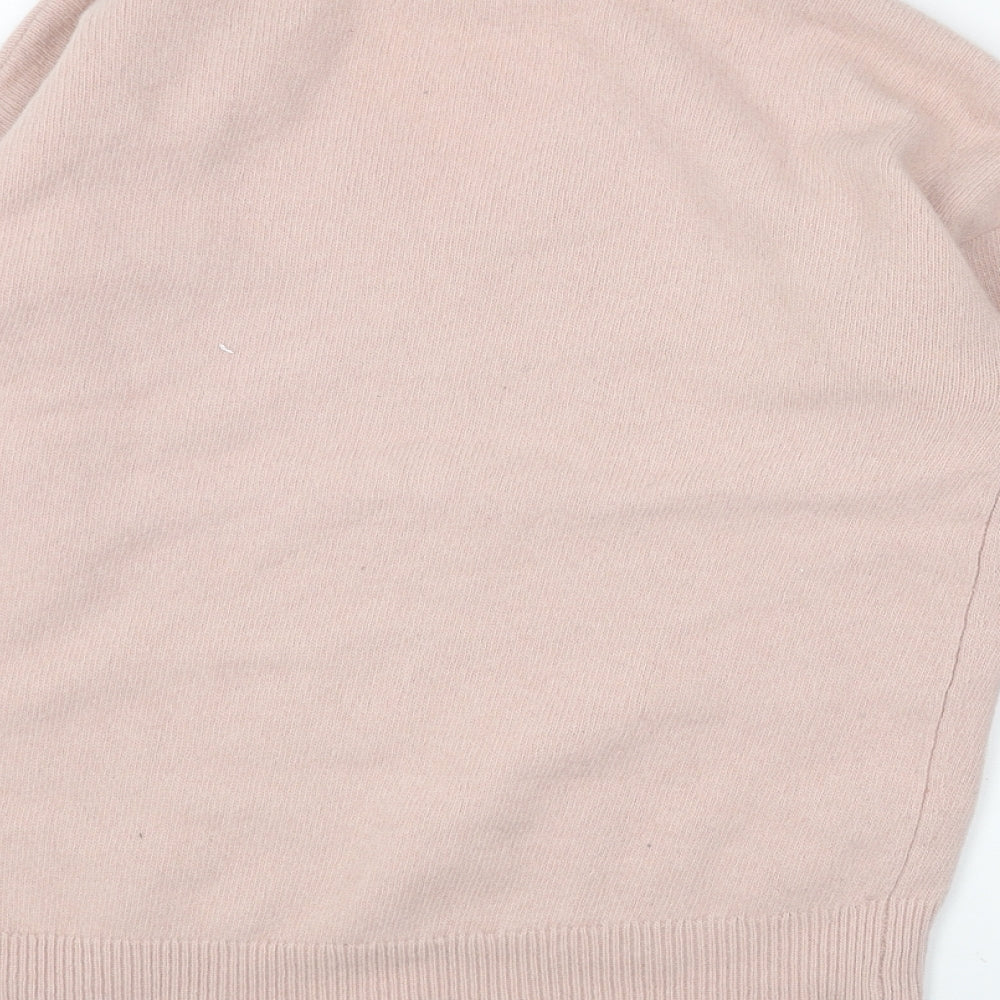 Sweaty Betty Womens Pink V-Neck Acrylic Pullover Jumper Size S