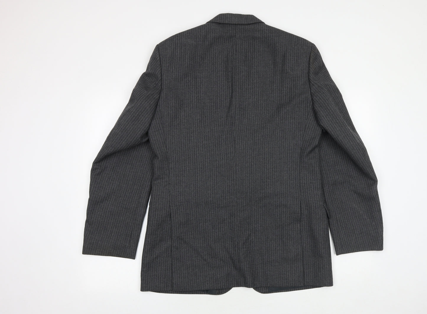 Canada Mens Grey Striped Wool Jacket Suit Jacket Size 40 Regular