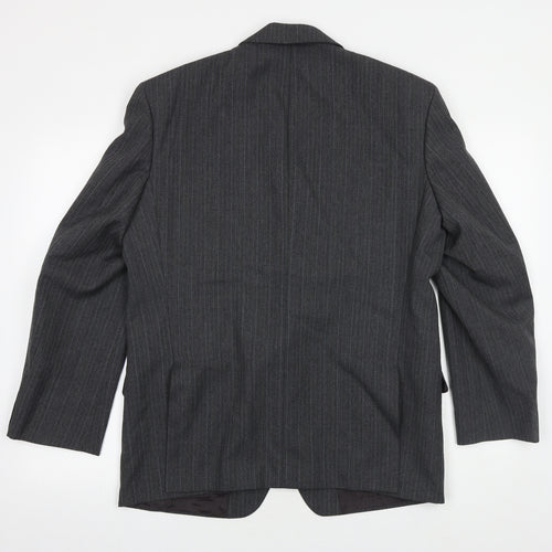 St Michaels Mens Grey Striped Wool Jacket Suit Jacket Size 40 Regular