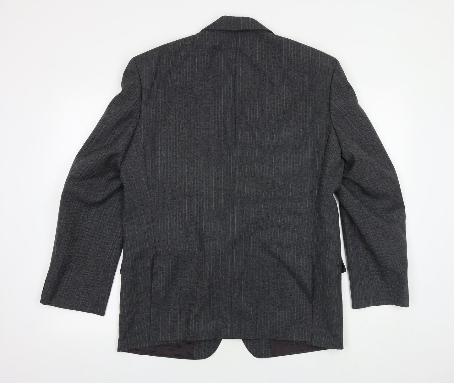St Michaels Mens Grey Striped Wool Jacket Suit Jacket Size 40 Regular