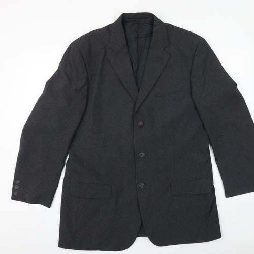 George Mens Grey Polyester Jacket Suit Jacket Size 40 Regular