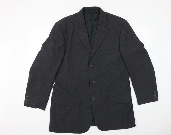 George Mens Grey Polyester Jacket Suit Jacket Size 40 Regular