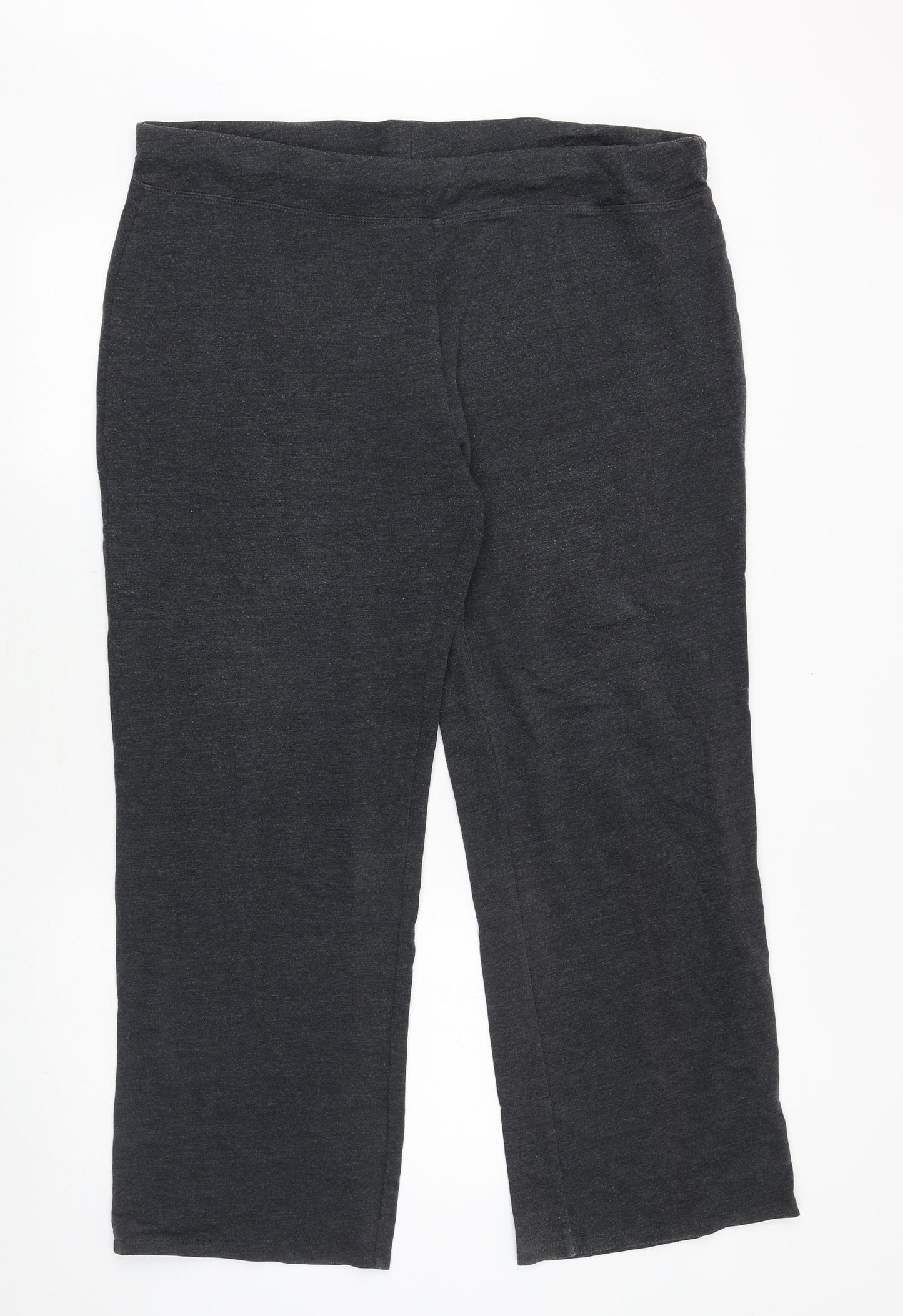 Marks and Spencer Womens Grey Cotton Sweatpants Trousers Size 20 Regular