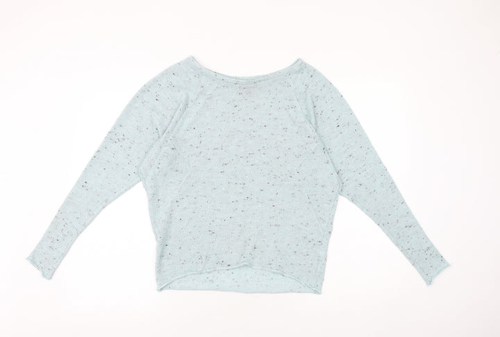 Topshop Womens Blue Round Neck Cotton Pullover Jumper Size 10