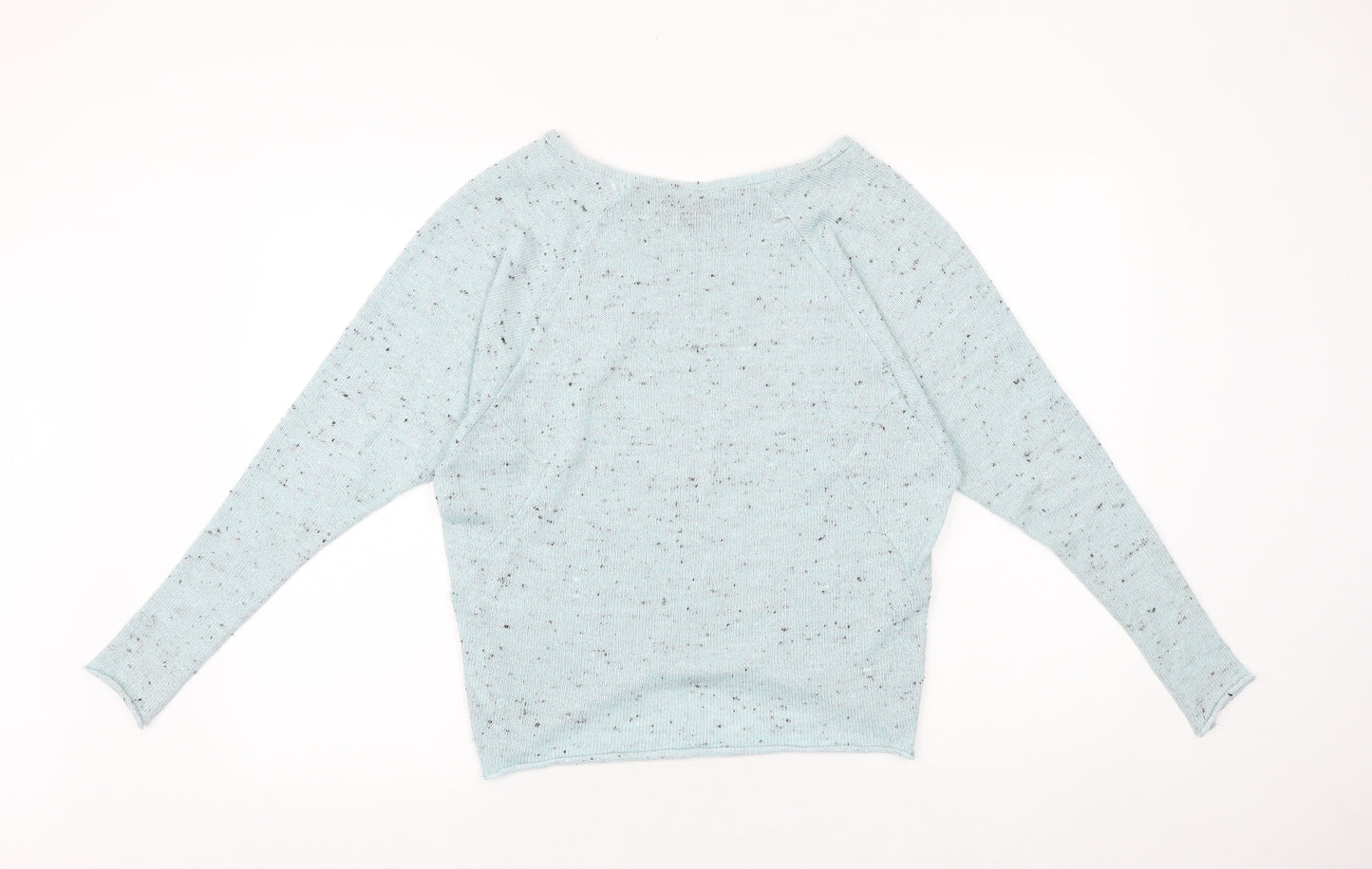 Topshop Womens Blue Round Neck Cotton Pullover Jumper Size 10