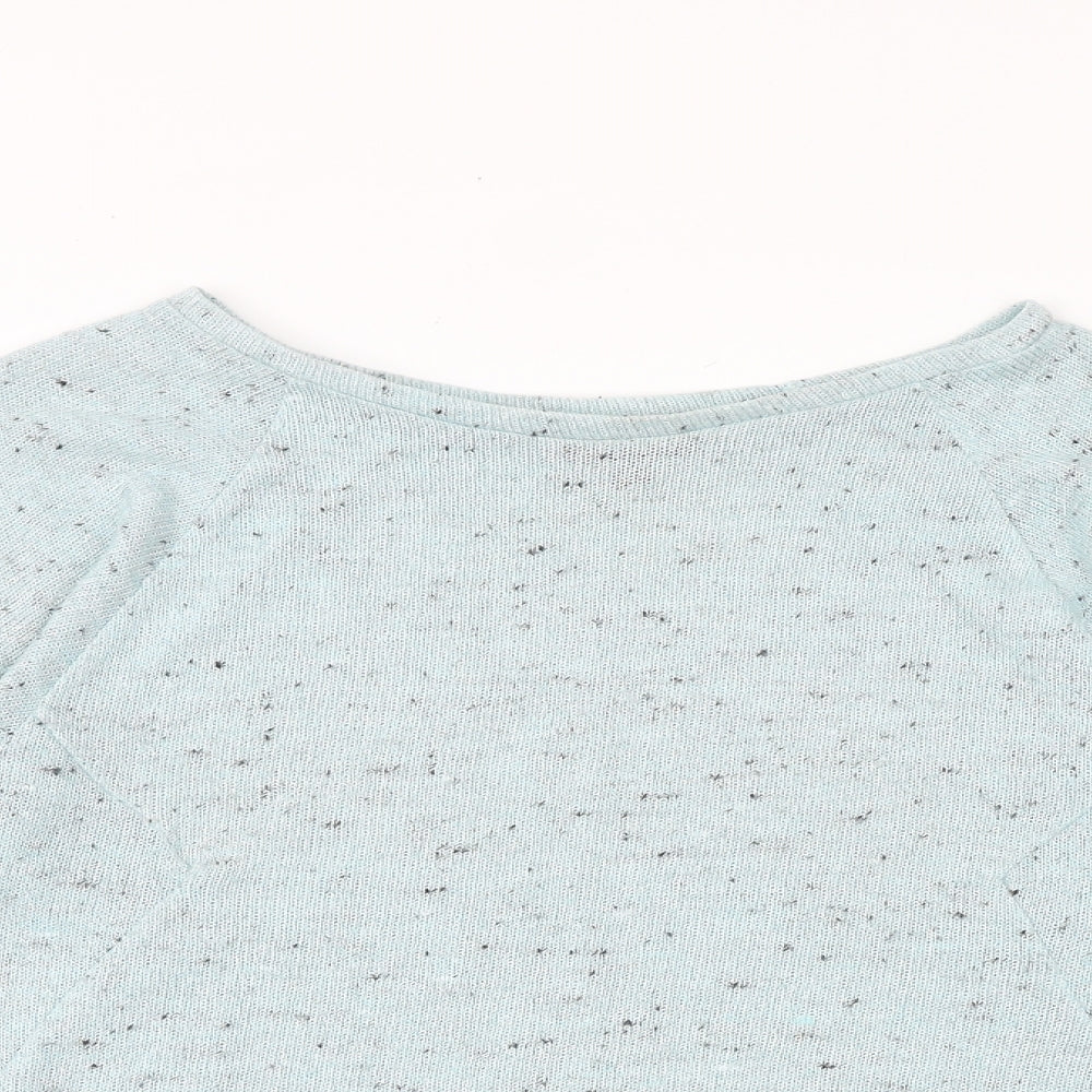 Topshop Womens Blue Round Neck Cotton Pullover Jumper Size 10