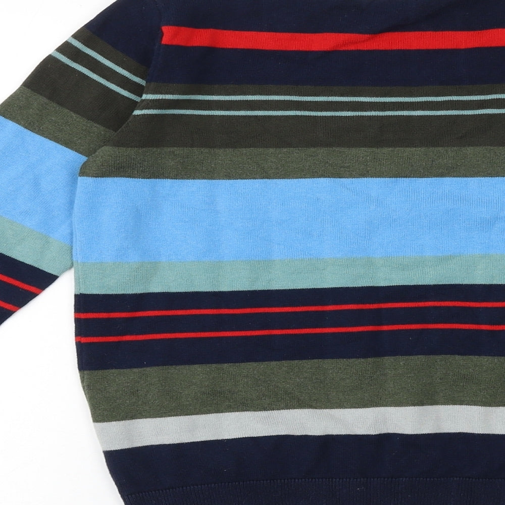 NEXT Boys Multicoloured Round Neck Striped 100% Cotton Pullover Jumper Size 11 Years Pullover