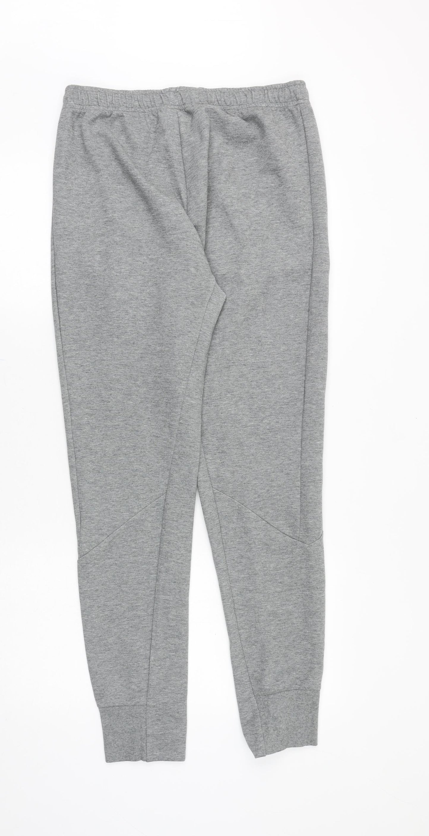 PUMA Mens Grey Cotton Jogger Trousers Size M Regular Drawstring