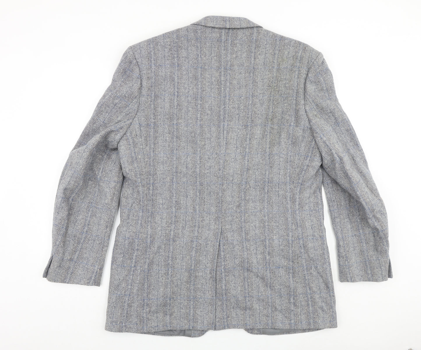 Centaur Mens Grey Plaid Polyester Jacket Suit Jacket Size 38 Regular