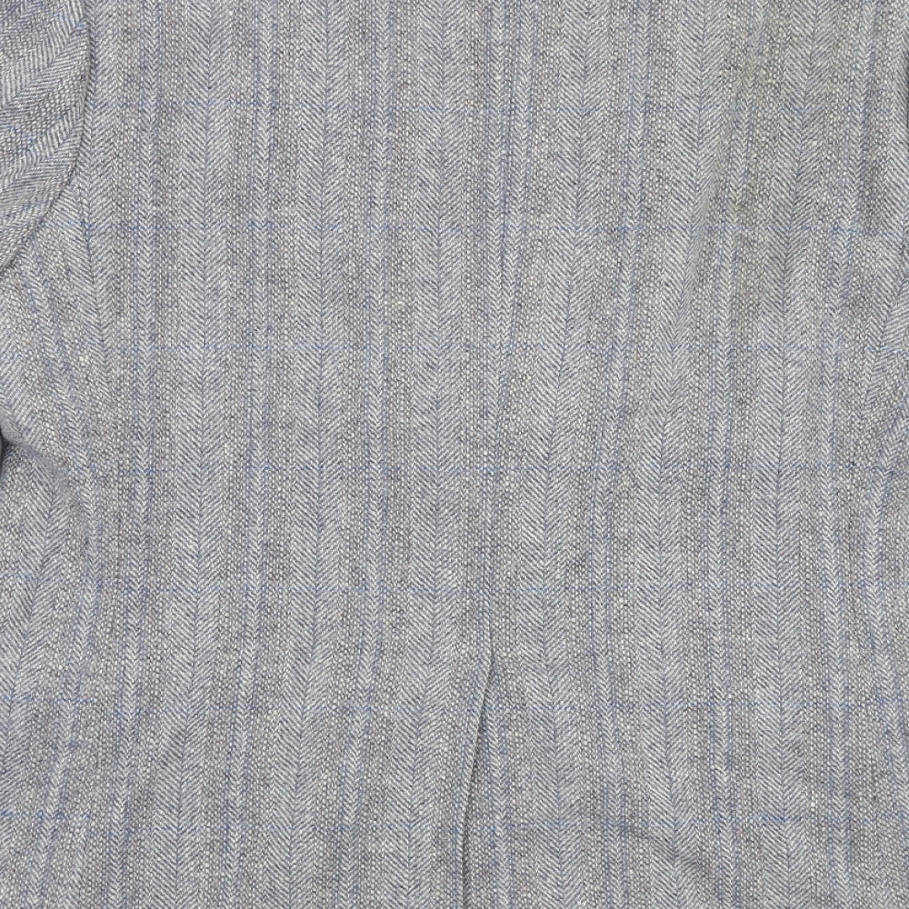 Centaur Mens Grey Plaid Polyester Jacket Suit Jacket Size 38 Regular