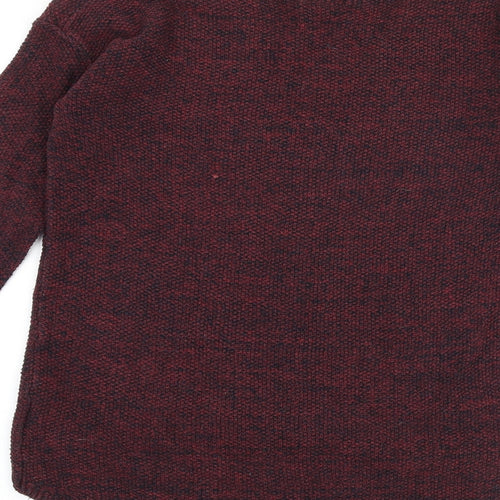 H&M Womens Red V-Neck Acrylic Pullover Jumper Size XS