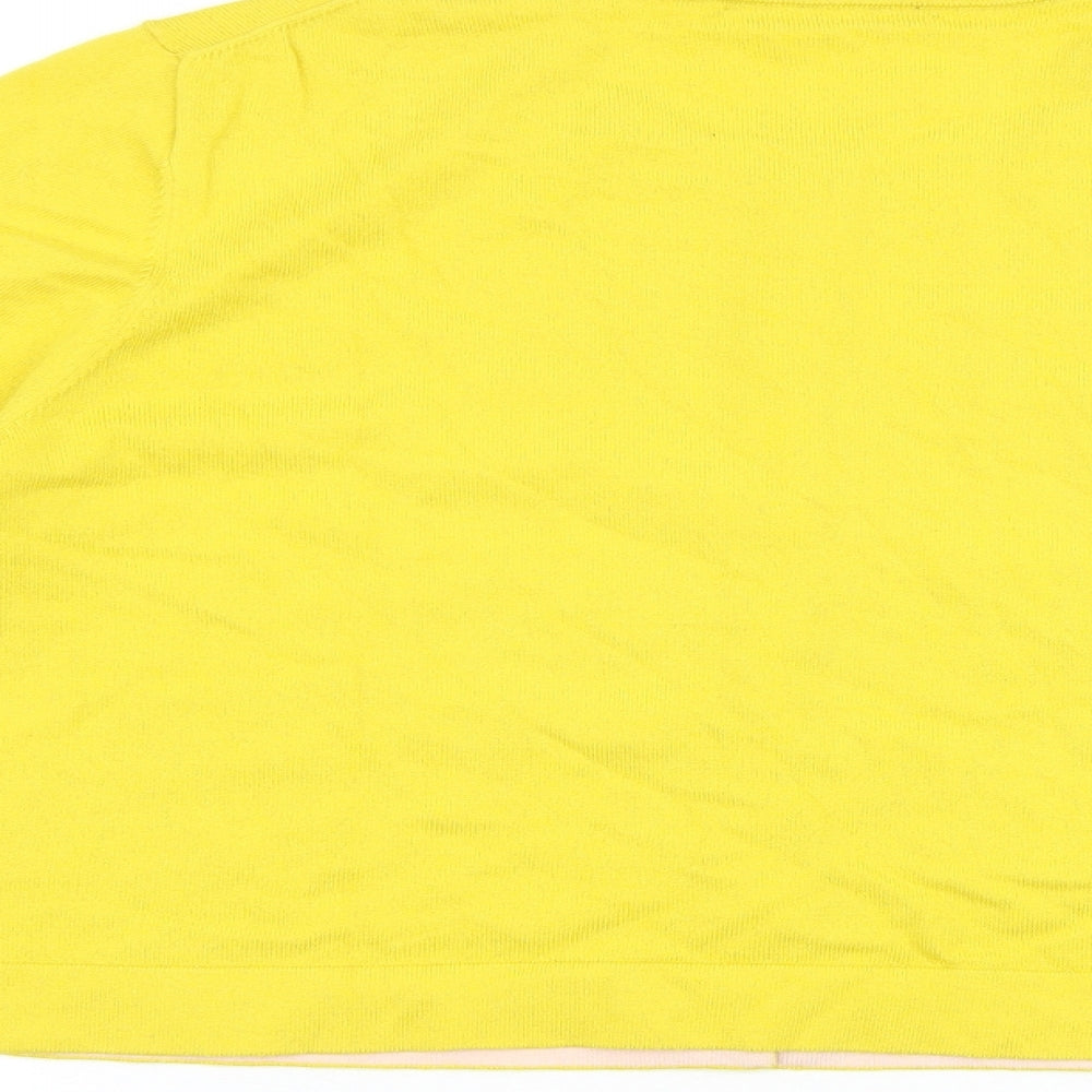 Boden Womens Yellow Round Neck Cotton Cardigan Jumper Size L