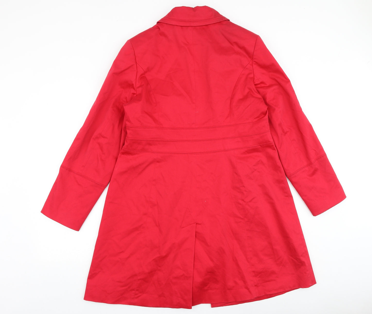 John Lewis Womens Red Pea Coat Coat Size 16 Button