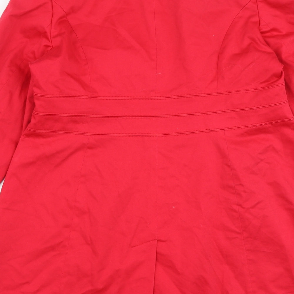 John Lewis Womens Red Pea Coat Coat Size 16 Button