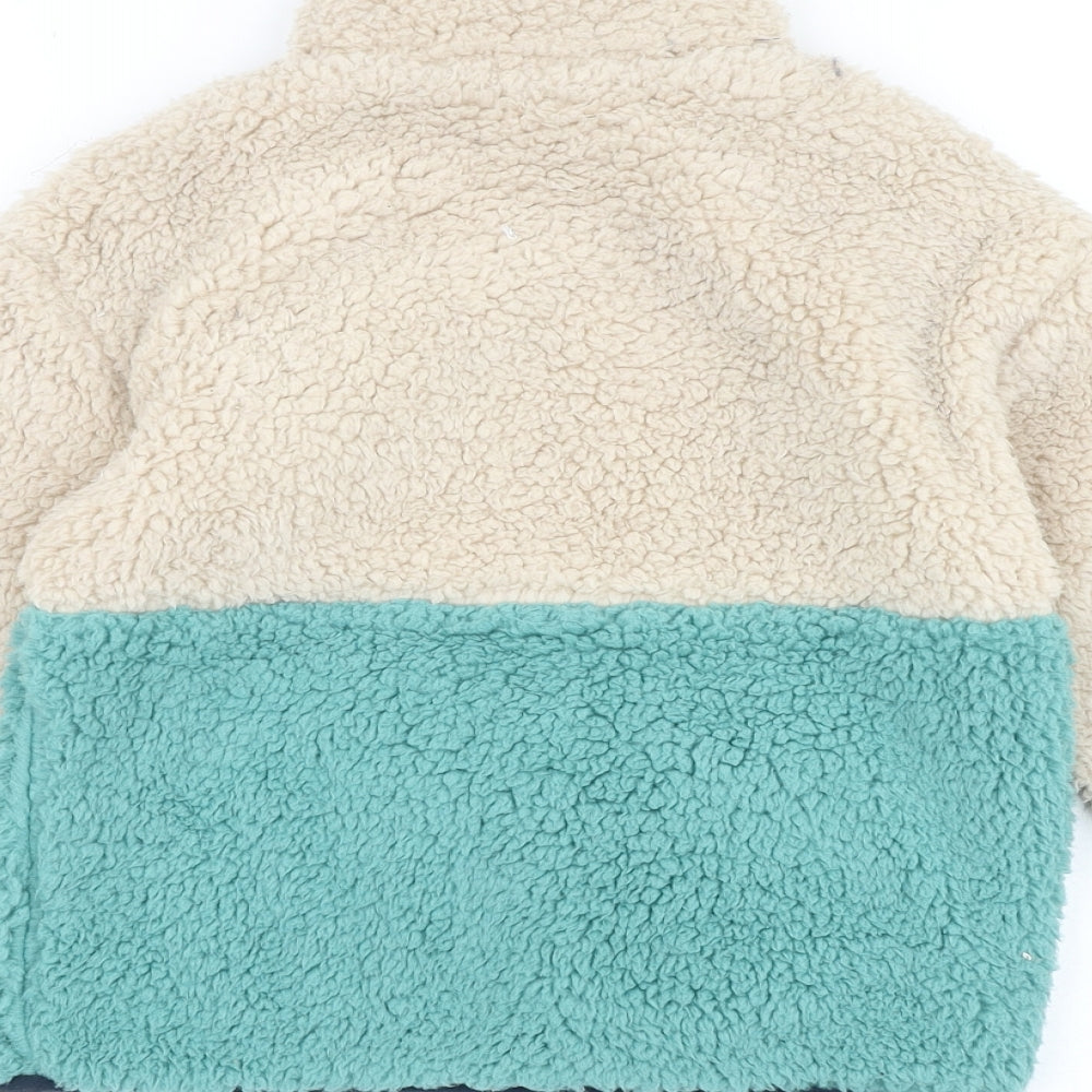 Marks and Spencer Boys Beige Colourblock Jacket Size 6-7 Years Zip