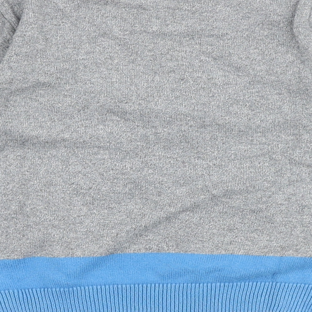 Marks and Spencer Boys Grey Round Neck 100% Cotton Pullover Jumper Size 2-3 Years Pullover - Ship Toot