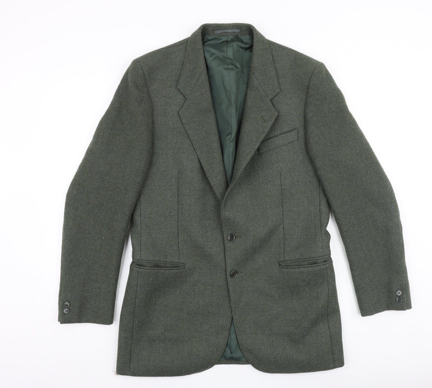 Boss Mens Green Viscose Jacket Suit Jacket Size 40 Regular